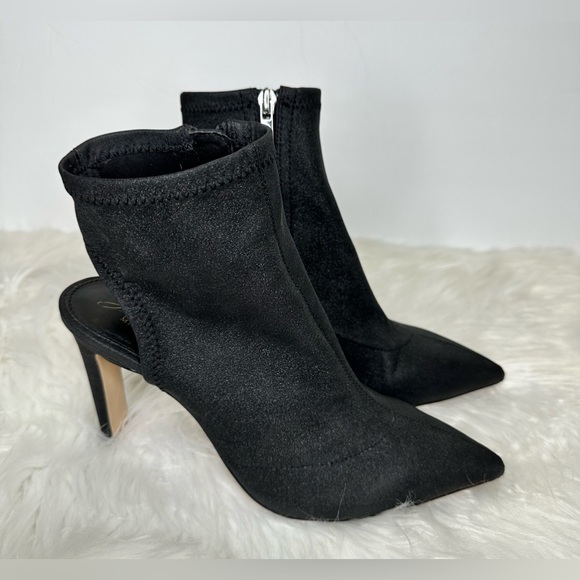 Jewel Badgley Mischka Sondra Open Heel Pointy Toe Booties.  EUC! - Picture 3 of 11